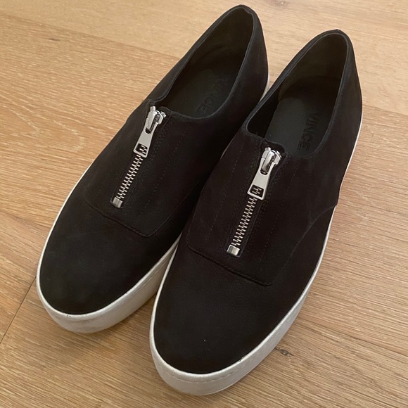 Vince Warner Zip Suede Platform Sneaker - Picture 1 of 2